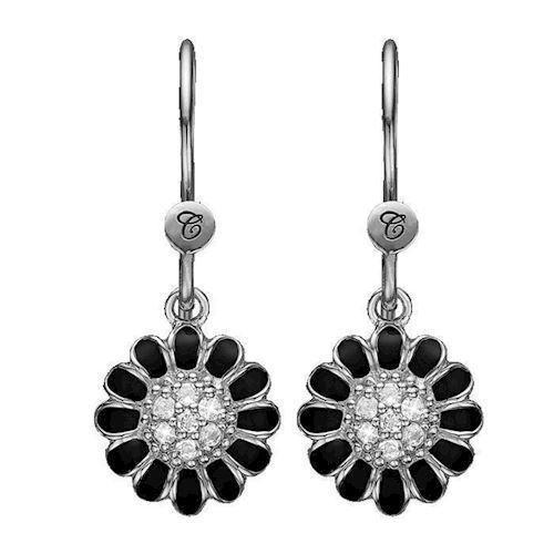 Image of Christina Collect 925 sterling sølv Black Marguerite Smukke margueritter med sort emalje og 14 glitrende topas, model 670-S12Black